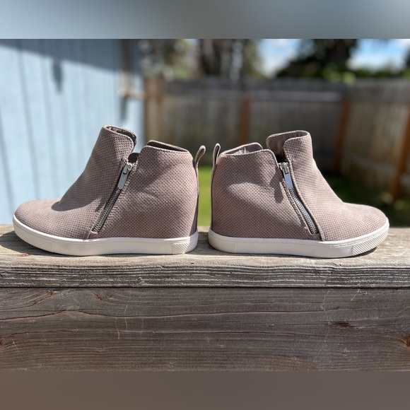 Grey Perforated Wedge Sneaker Wide Width - Picture 5 of 14